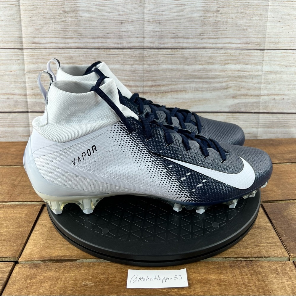 Nike Vapor Untouchable 3 White Navy Football Cleats - Picture 5 of 16